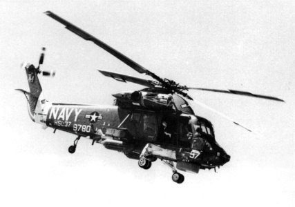 Kaman SH-2F Seasprite of HSL-37 in flight, in 1987