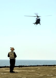 KAMANDAG 3 - AW109 Helicopter on the USS Germantown 002