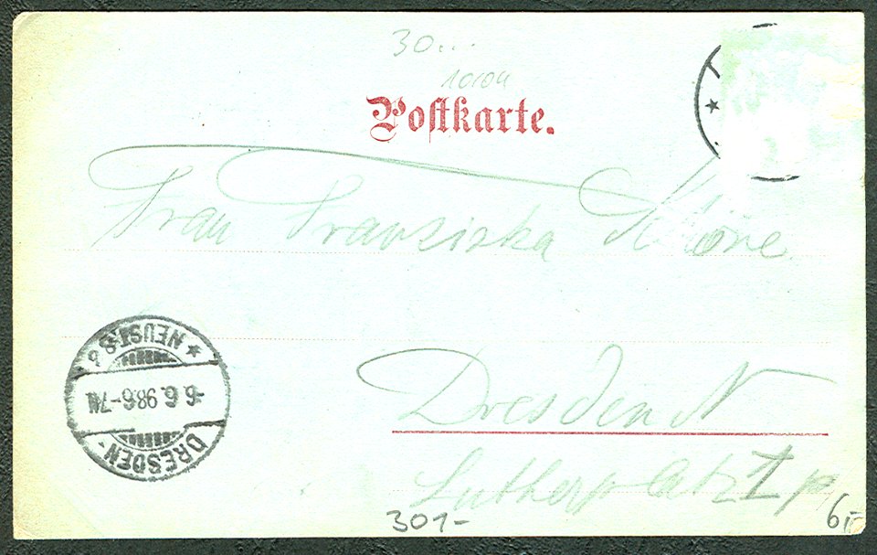 Karl F. Wunder PC 0005 Gruß aus Hannover. Georg- und Gr. Packhofstraßen-Eck. Mondscheinkarte. Lichtdruck v. Knackstedt & Näther, Hamburg. Adressseite