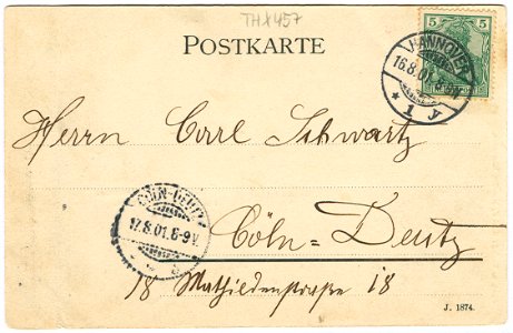 Karl F. Wunder PC 0008 Hannover, Die Eilenriede. Bei der hohen Brücke. Back Side