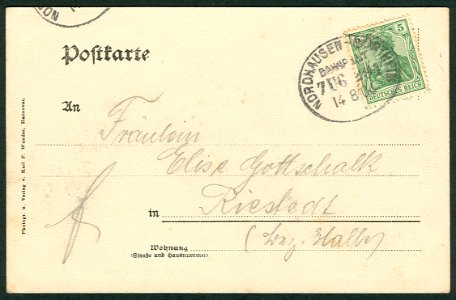 Karl F. Wunder PC 0012 Gruß von der Ruine Scharzfels i. H. Schloßhof. Das Schloß anno 1654.Adressseite