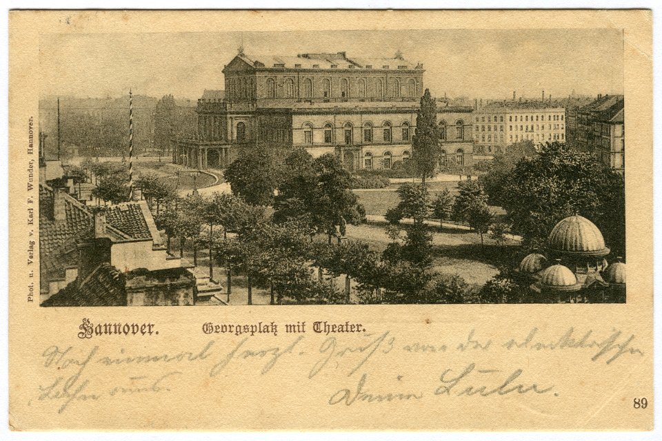Karl F. Wunder PC 0089 Hannover. Georgsplatz mit Theater