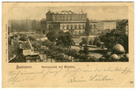 Karl F. Wunder PC 0089 Hannover. Georgsplatz mit Theater
