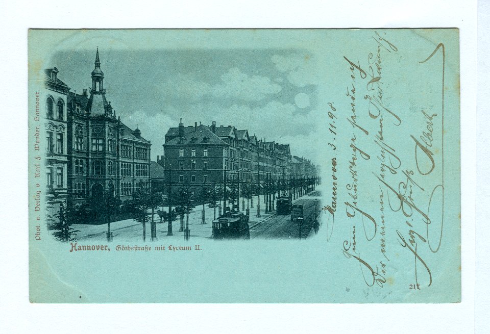 Karl F. Wunder PC 0217 Hannover, Göthestraße mit Lyzeum II