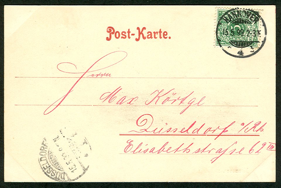 Karl F. Wunder PC 0534 Hannover. Reichsbank. Adressseite