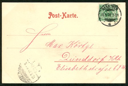 Karl F. Wunder PC 0534 Hannover. Reichsbank. Adressseite