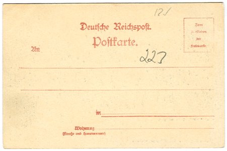 Karl F. Wunder PC 0255 Hannover, Ernst-Augustplatz II. Back Side