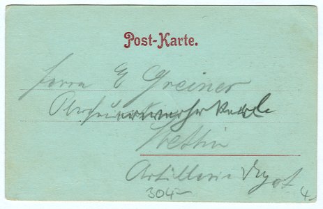 Karl F. Wunder PC 0333 Hannover, Insel. Back Side