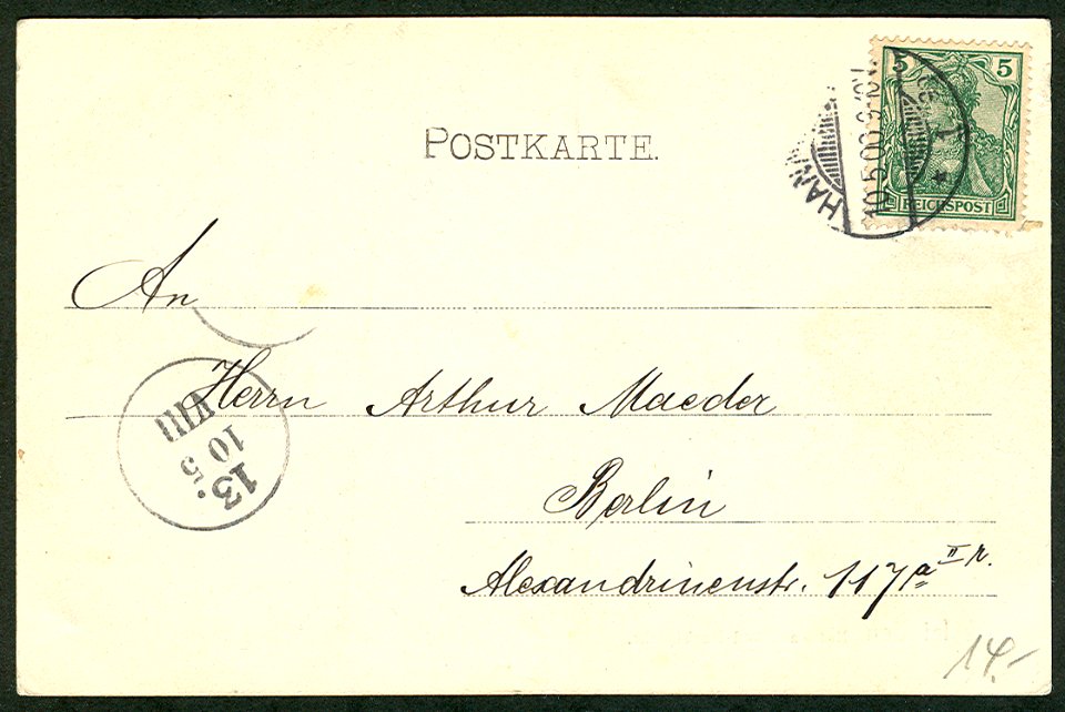 Karl F. Wunder PC 0643 Linden Rathaus und Marktplatz Adressseite