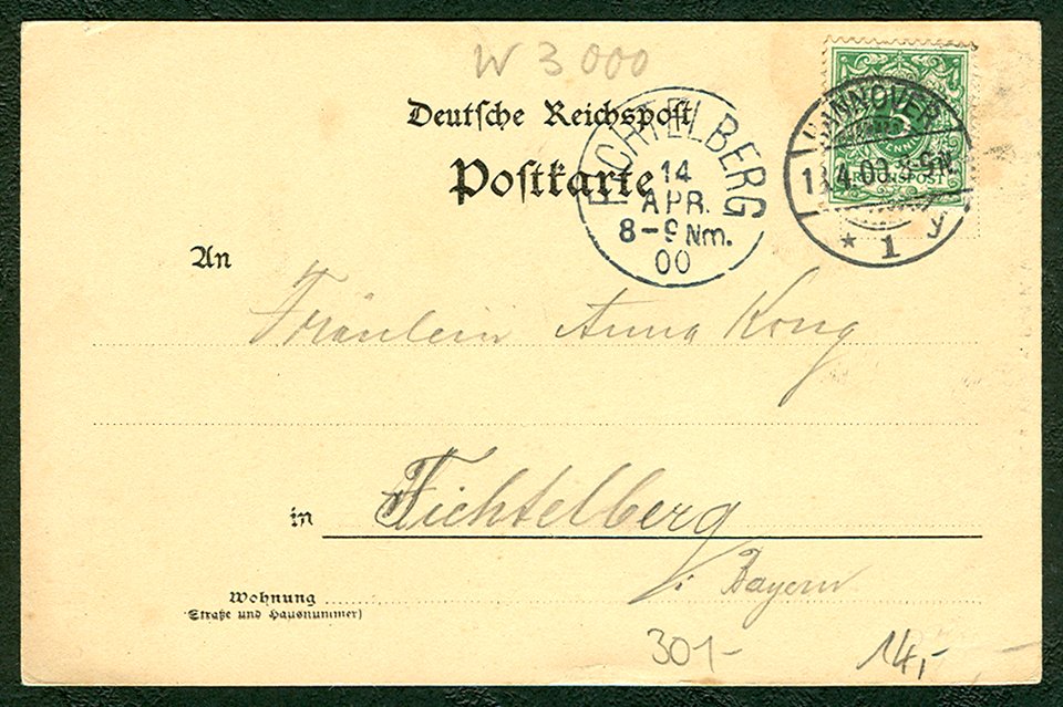 Karl F. Wunder PC 0649 Hannover. Yorkstraße und Dreifaltigkeitskirche. Adressseite