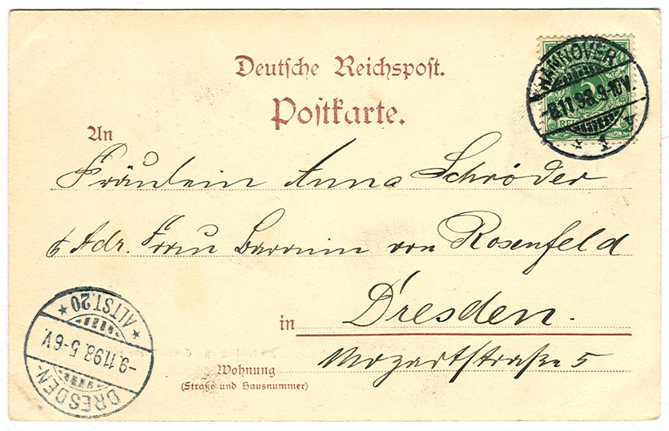 Karl F. Wunder PC 0558 Kaisertage in Hannover. Friederikenplatz. Generalprobe zum Zapfenstreich. Back Side