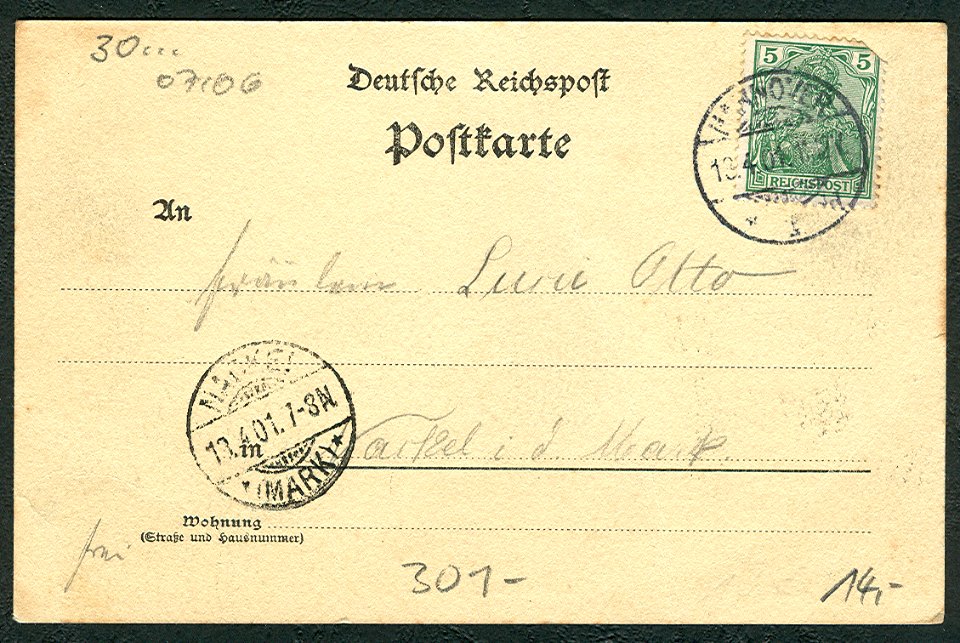 Karl F. Wunder PC 0584 Hannover. Nordmannstraße. Adressseite