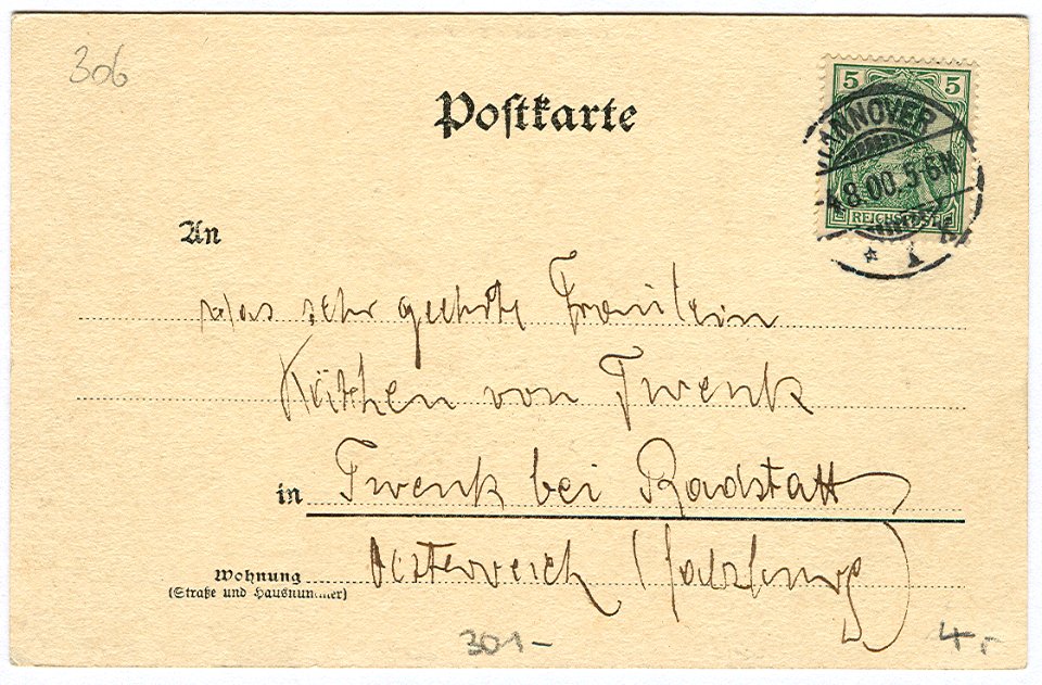 Karl F. Wunder PC 0644 Hannover. Aegidienkirche. Back Side