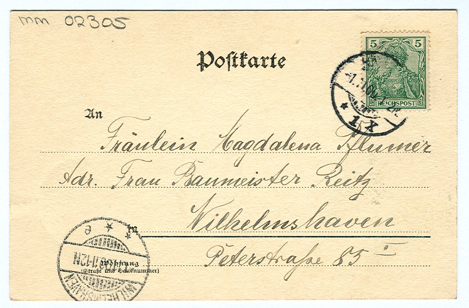 Karl F. Wunder PC 0696 Hannover. Schillerstraße. II Back Side