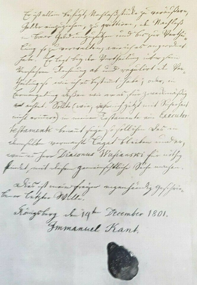 Kants Testament