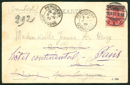 Karl F. Wunder PC Gruss von der Deutsch-Afrikanisch-Chinesischen Messe im Palmengarten! Hannover, m 9. u. 10 November 1901 Adressseite