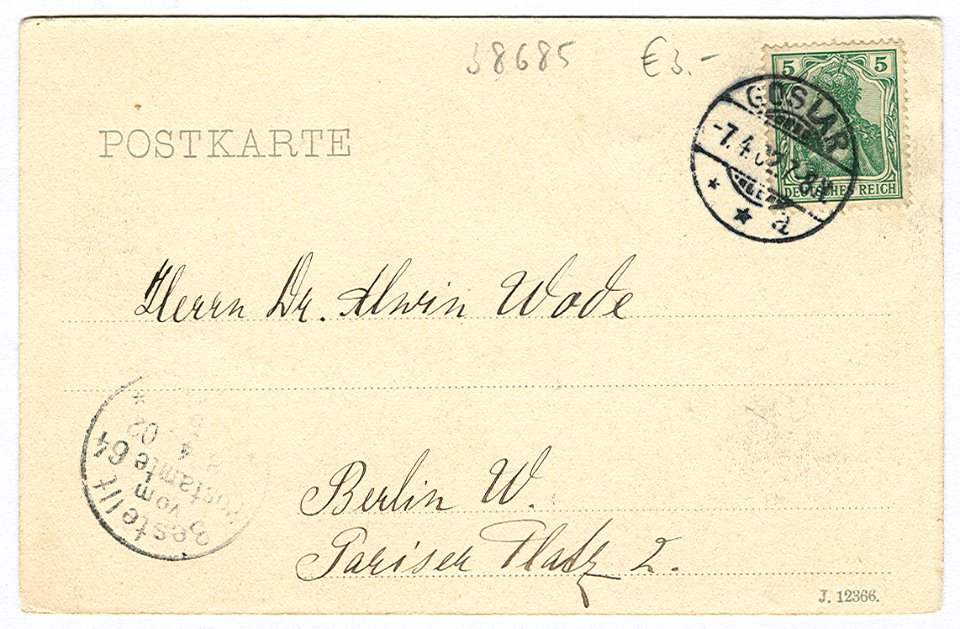 Karl F. Wunder PC Harz. 1 Partie im Granethal. Back Side