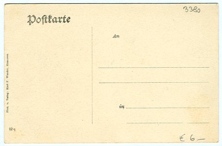 Karl F. Wunder PC Harz. Blick v. Bocksberge auf Hahnenklee. 12q. Back Side