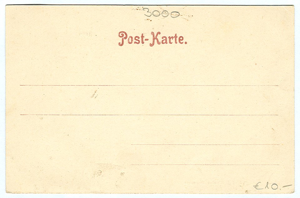 Karl F. Wunder PC Reden-Hof den 1899. Back Side