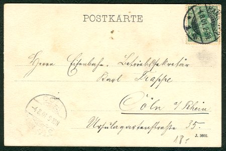 Karl F. Wunder PC 0516 Hannover. Georgstraße mit Café Kröpcke. Hochkant, Adressseite