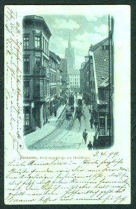 Karl F. Wunder PC 0519 Hannover, Ernst-Auguststraße mit Marktthurm Mondscheinkarte Bildseite