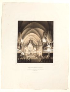 Karl XIV Johans begravning i Riddarholmskyrkan 26 april 1844. Litografi av Johan Fredrik Meyer - Skoklosters slott - 97945