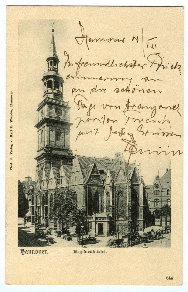 Karl F. Wunder PC 0644 Hannover. Aegidienkirche