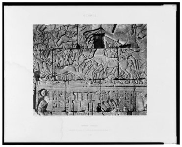 Karnak (Thèbes) - enceinte du palais - détails de sculptures, au point O - Félix Teynard. LCCN2001695295