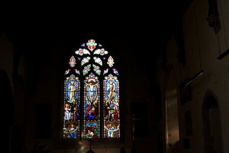 Church window lights photo