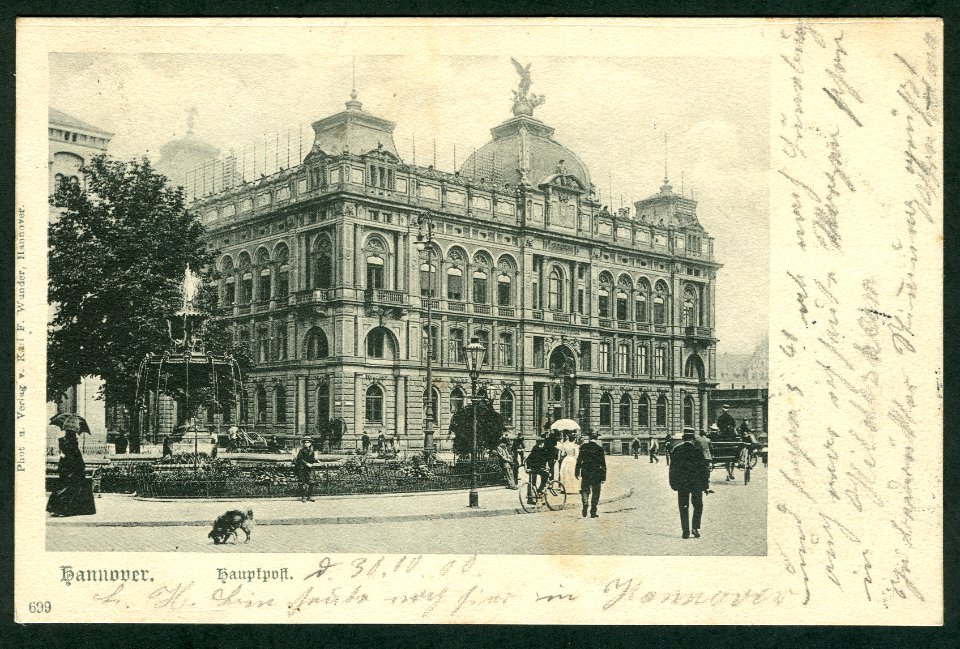 Karl F. Wunder PC 0699 Hannover. Hauptpostamt. Bildseite