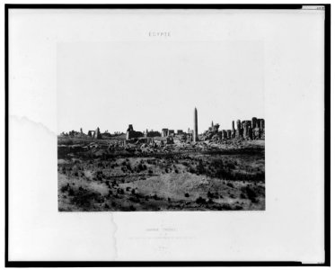 Karnak (Thèbes) - vue générale des ruines prise du nord-est, en V - FT (monogram) Félix Teynard. LCCN2001695292