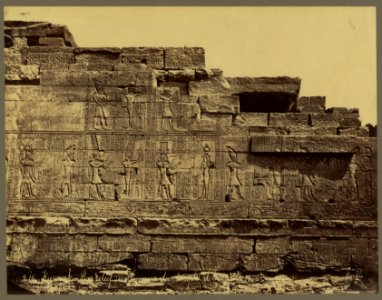 Karnak. Bas-relief sur le mur du temple l'Evergedes II - Bonfils. LCCN2004666806