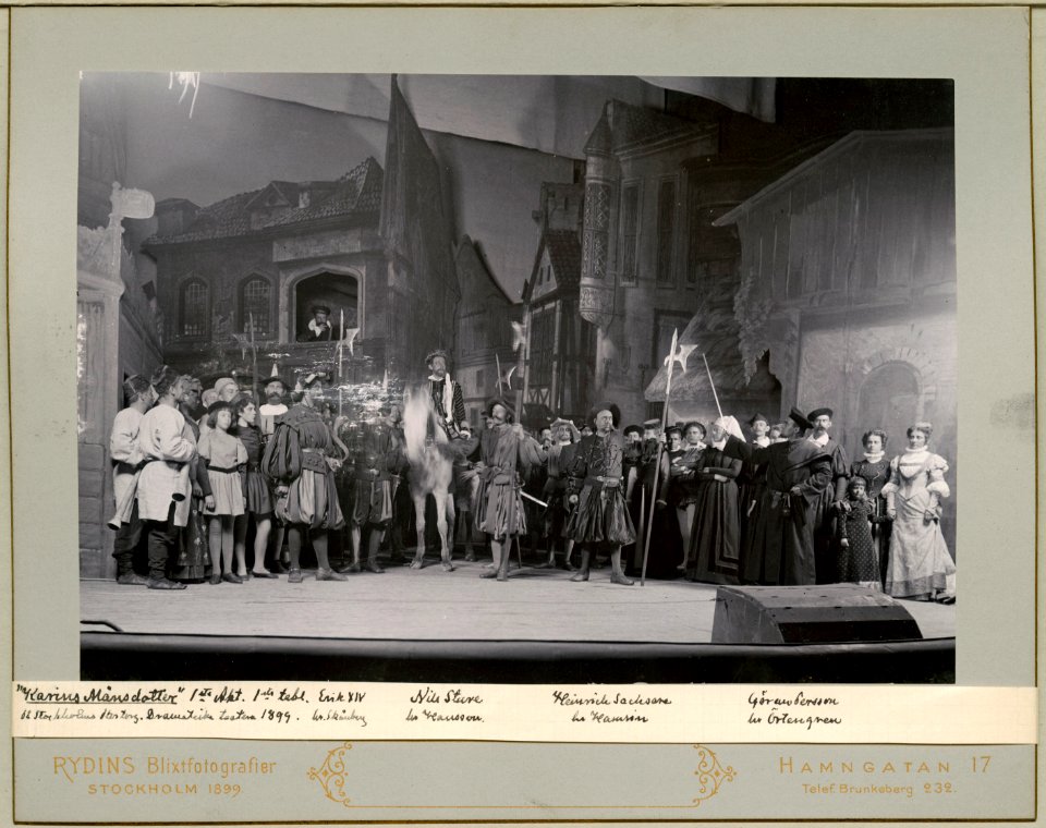 Karin Månsdotter, Dramatiska teatern 1899. Föreställningsbild - SMV - H10 027
