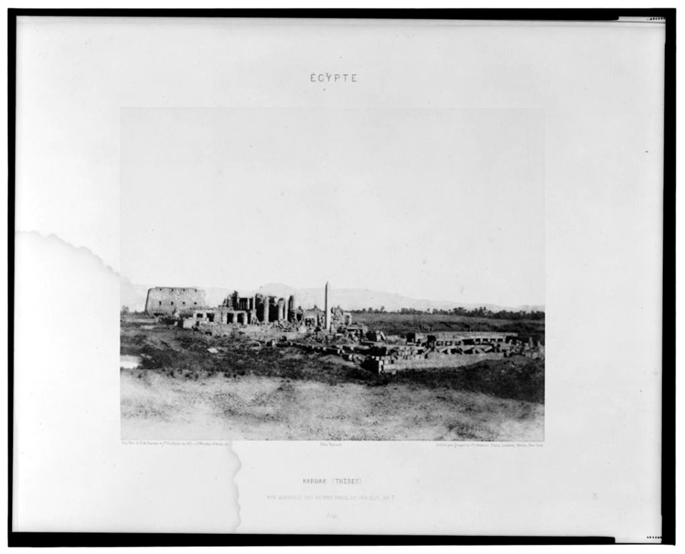 Karnak (Thèbes) - vue générale des ruines prise du sud-est, en T - Félix Teynard. LCCN2001695291