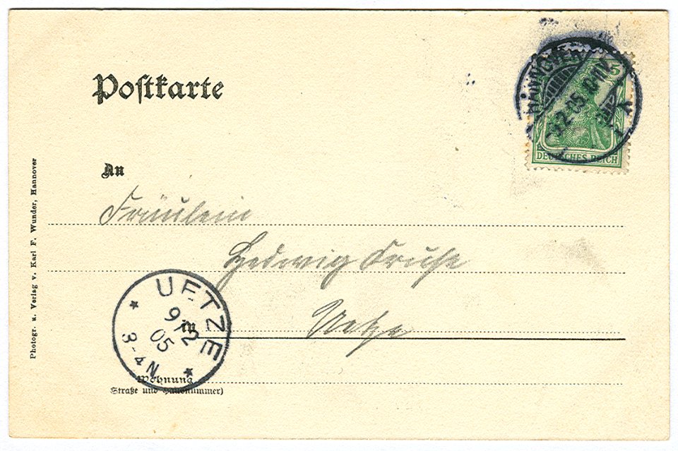 Karl F. Wunder PC 0958 Hannover. Polizeipräsidialgebäude. Back Side