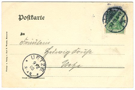 Karl F. Wunder PC 0958 Hannover. Polizeipräsidialgebäude. Back Side
