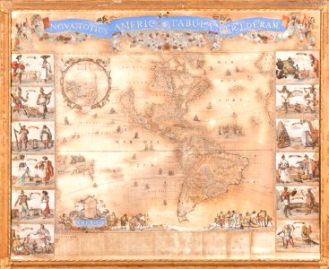 Karta över Amerika från 1600-talet, kopparbestick på papper - Skoklosters slott - 93669