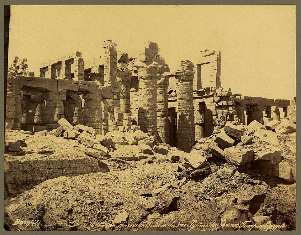 Karnak. Ruines du 3me pylône du Grand Temple (Égypte) - Bonfils. LCCN2004667896