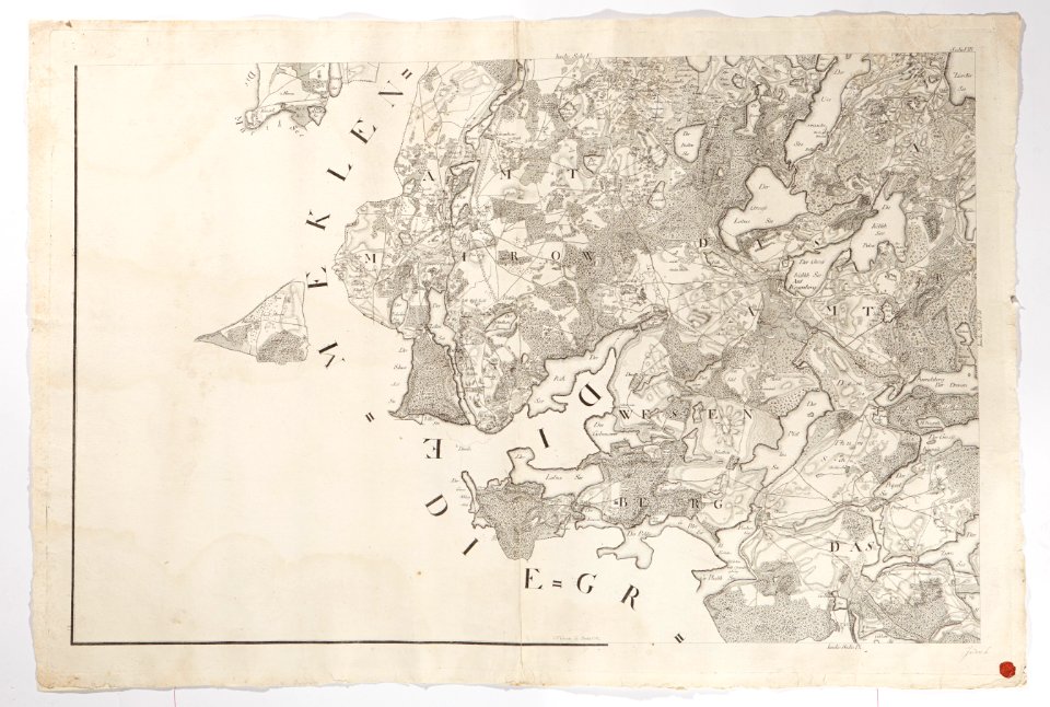 Karta över del av Tyskland (Müritz See) - Skoklosters slott - 98049
