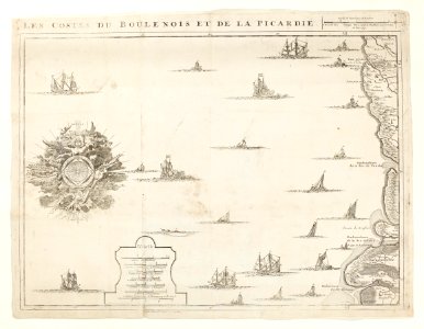 Karta över kusten vid Boulenois och Picardie, 1709 - Skoklosters slott - 98033
