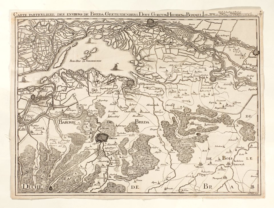Karta över omgivningarna vid Breda, Geertrudenberg, Dort, Gorcum, Heusen och Bommel - Skoklosters slott - 98021