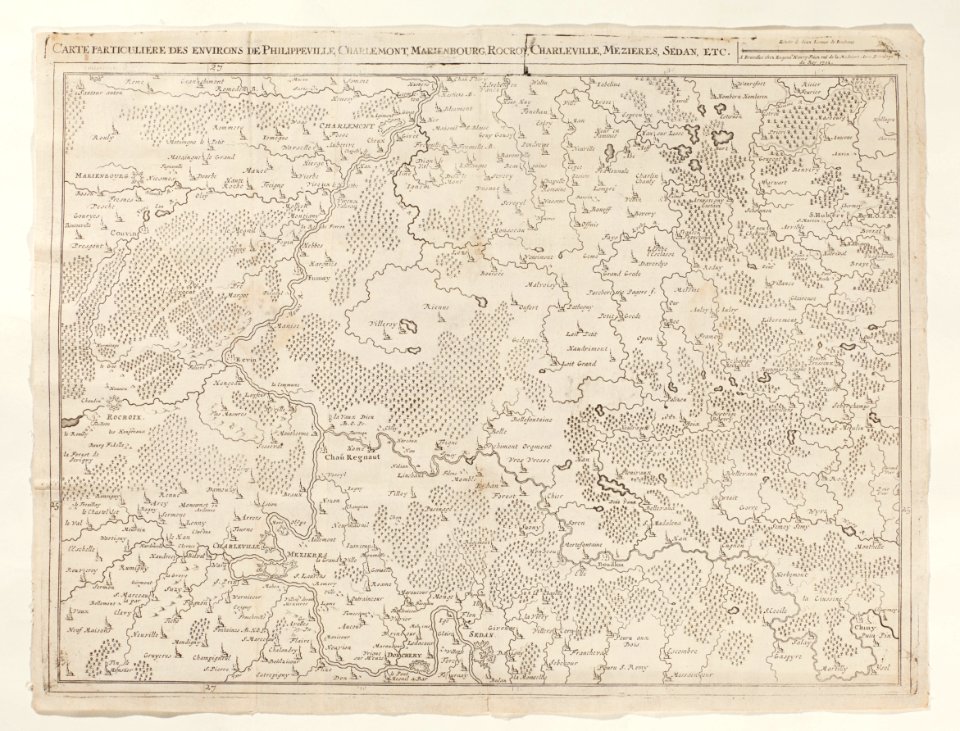 Karta över omgivningarna vid Philipeville, Charlemont, Marienbourg, Rocroy, Charleville, Mezieres - Skoklosters slott - 98023