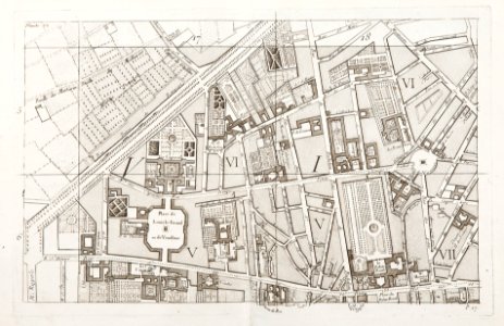 Karta över Paris indelat i 20 distrikt, tryckt 1763 - Skoklosters slott - 86165