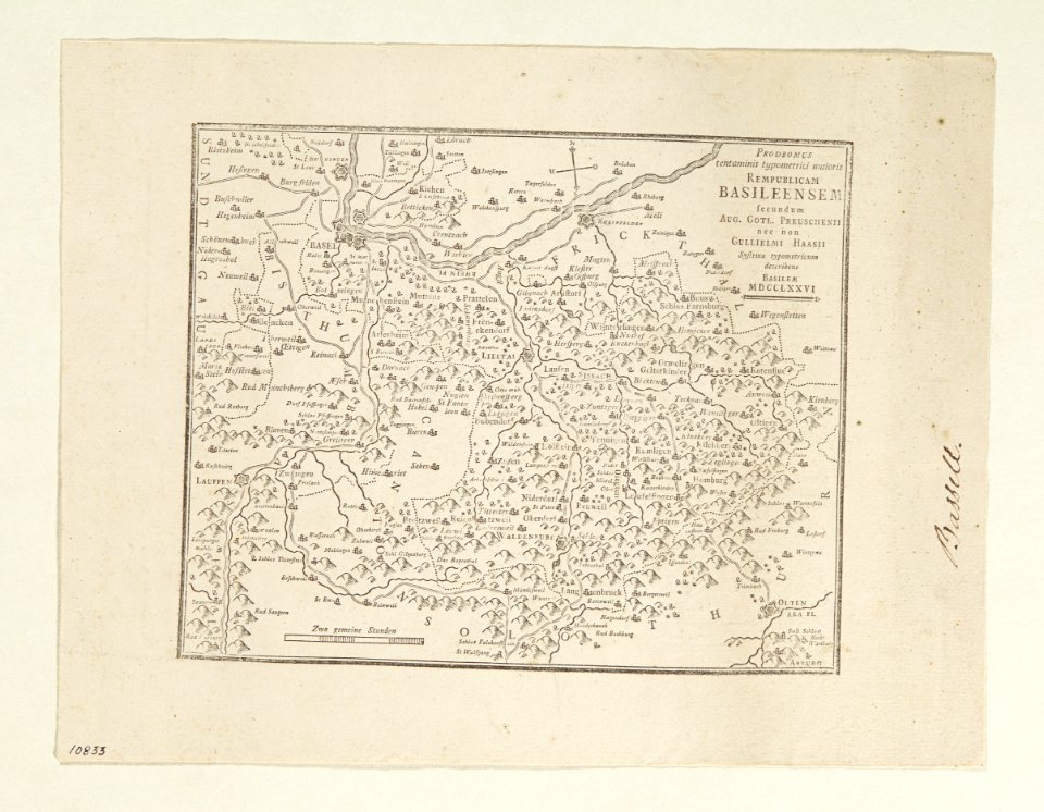 Karta över Basel i Schweiz, 1776 - Skoklosters slott - 98008