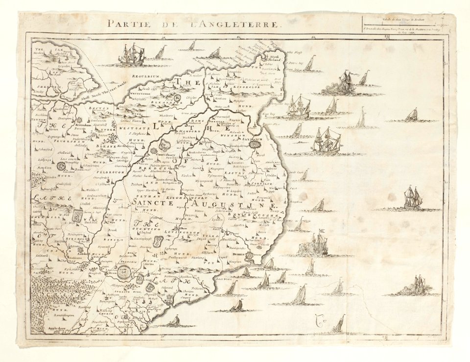 Karta över del av sydöstra England (Dover), 1744 - Skoklosters slott - 98028