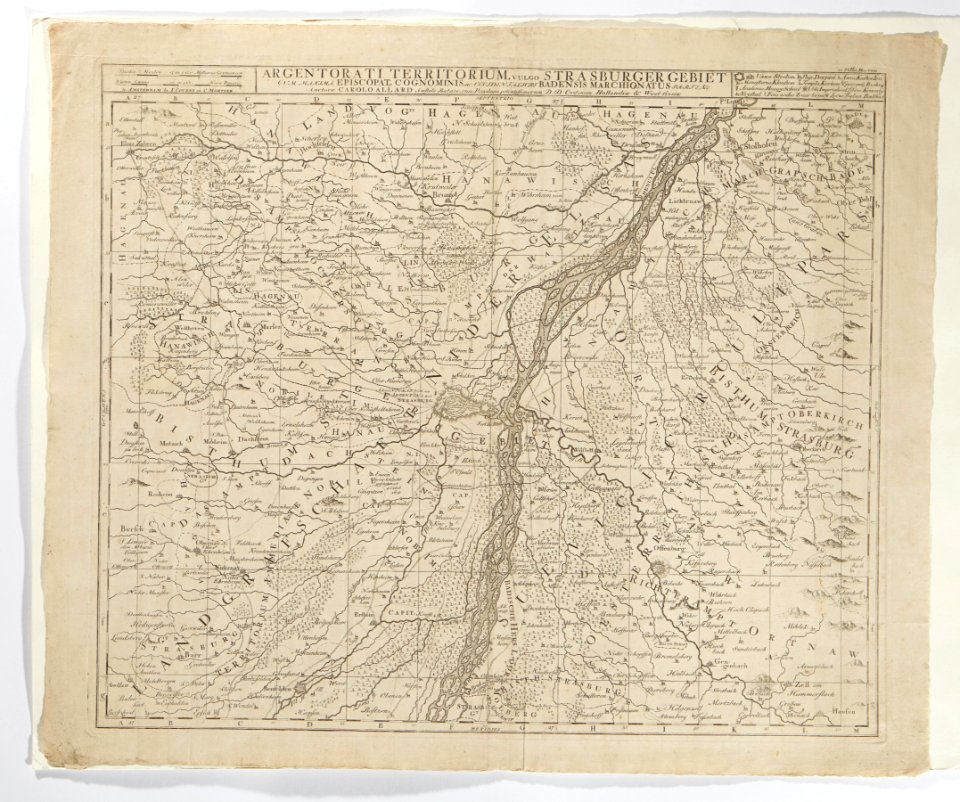 Karta över Elsass med Strassburg, 1730-1739 - Skoklosters slott - 97990