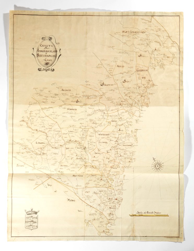 Karta över Ångermanland, från 1700-talet - Skoklosters slott - 98063