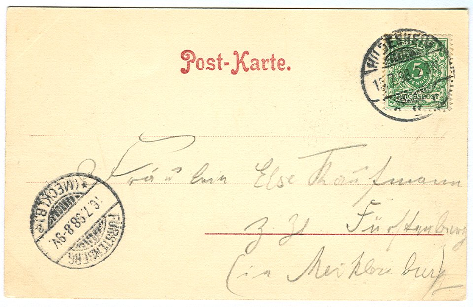 Karl F. Wunder PC 0098 Hannover. Herrenhäuser Allee. Back Side