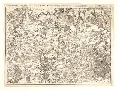 Karta över omgivningarna vid Bryssel och en del av Flandern till Gent, 1746 - Skoklosters slott - 98038