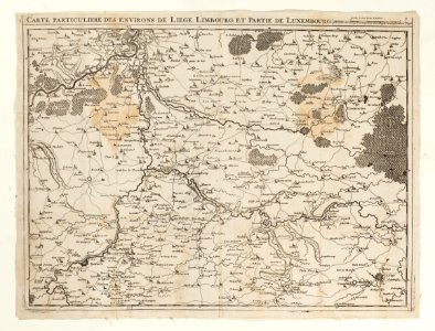 Karta över omgivningarna vid Liège, Limbourg och delar av Luxemburg. 1746 - Skoklosters slott - 98035